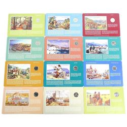 A Gallery of Canadian History 12 Coins Representing Each Province with Art Board
