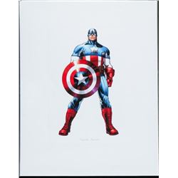 Super Heroes Captain America 8x10 Giclee Matted