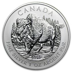 Sold Out - Royal Canadian Mint Bison .9999 Fine Silver 5.00 Round.
