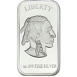USA - Buffalo/Indian Head .999 Fine Silver 1oz Bar - Collector Bullion.