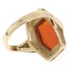 Image 8 : Vintage Russian 14kt Rose Gold Bezel Set Carnelian Hexagon Ring