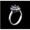 Image 3 : 14KT White Gold 1.06 ctw Tanzanite and Diamond Ring