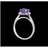 Image 4 : 14KT White Gold 1.11 ctw Tanzanite and Diamond Ring