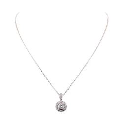 2.89 ctw Diamond Pendant And Chain - 14KT White Gold