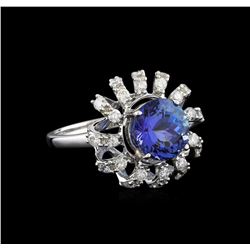 14KT White Gold 3.36 ctw Tanzanite and Diamond Ring