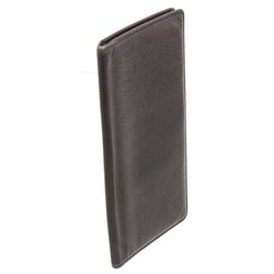 Louis Vuitton Black Taiga Leather Long Bifold Wallet