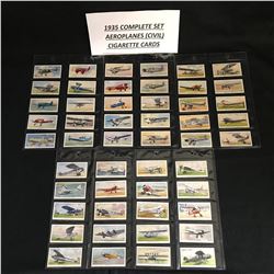 1935 COMPLETE SET AEROPLANES (CIVIL) CIGARETTE CARDS