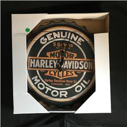 HARLEY DAVIDSON MOTORCYCLES BOTTLE CAP WALL CLOCK (BRAND NEW)