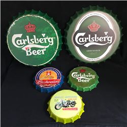 Collectible Bottle Cap Display Sign Lot (Various Sizes)