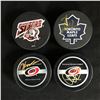 Image 1 : AUTOGRAPHED HOCKEY PUCK LOT (DRURY, MARLEAU, WEEKES, WALLIN)