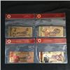 Image 1 : GOLD PLATED BANK NOTE LOT (SOCCER STARS)