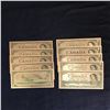 Image 1 : CANADA ONE DOLLAR GOLD FOILED BANK NOTE LOT