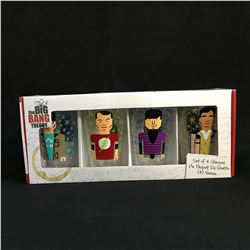 Big Bang Theory Pixilated Character Pint-Leonard, Sheldon, Wolowitz, Raj Drinking Glass 4-Pack