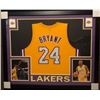 Image 1 : AUTOGRAPHED KOBE BRYANT 33x35 CUSTOM FRAMED LAKERS JERSEY (STEINER COA)