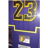 Image 2 : LEBRON JAMES FRAMED JERSEY REPRINT AUTO SIGNED 1/1 LOS ANGELES LAKERS