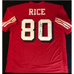 SAN FRANCISO 49'ERS JERRY RICE DUAL AUTOGRAPHED JERSEY (FRONT AND BACK AUTO)