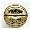Image 1 : Jerry West Signed Gold Basketball Inscribed "The Logo" (Beckett COA)