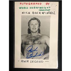 AWA LEGEND NICK BOCKWINKEL AUTOGRAPHED PHOTO (WORLD HEAVYWEIGHT CHAMPION)