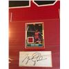 Image 2 : MICHAEL JORDAN CHICAGO BULLS FRAMED JERSEY w/ GAME USED JERSEY CARD & FACSIMILE AUTOGRAPHS