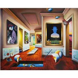 Ferjo "INTERIOR WITH MAGRITTE" Giclee on Canvas