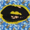 Image 2 : Steve Kaufman (1960-2010), "Lips" Hand Painted Limited Edition Silkscreen on Canvas with Yogi Bear F