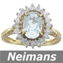 Certified .50 ct Aquamarine Solitaire Pendant 14kt Gold