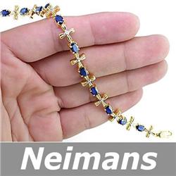 Neimans 1.25 ct Sapphire & Diamond Dangle Earrings 14kt