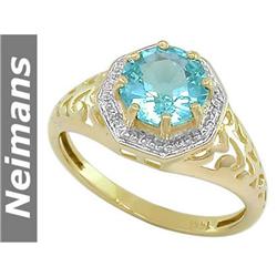 Neimans Gem 1.25 ct Emerald & Diamond Earrings 14k Gold