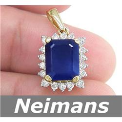Neimans Certified 2.25 ct Citrine & Diamond Pendant 14k