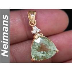 Certified Gem 7.75 ct Green Amethyst Ring 14k Gold CERT