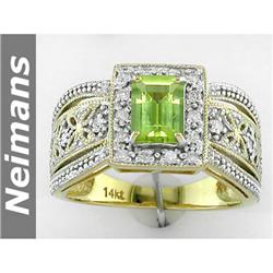 Antique 2.00 ct Chrome Diopside & Diamond Ring 14k Gold