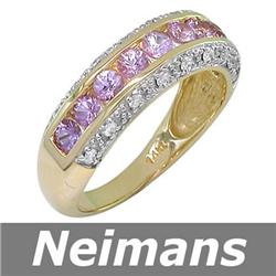 USGL Certified 1.00 ct Sapphire & Diamond Ring 14k Gold