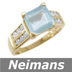 Certified .75ct Blue Diamond & VS Diamond Cocktail Ring