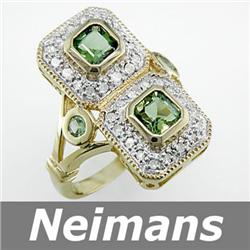 Neimans 1.25 ct Blue Topaz & Diamond Earrings 14kt Gold