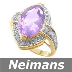 Antique Fine 6.00 ct Blue Topaz & Diamond Ring 14k Gold