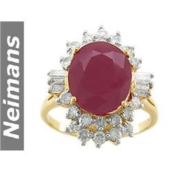 Vintage .75 ct Pink Tourmaline & Diamond Ring 14kt Gold