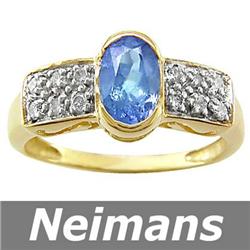 Gem Certified .75 ct Songea Sapphire & Diamond Ring 14k