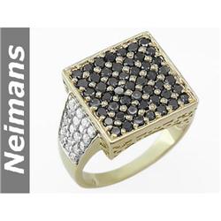 Vintage .50 ct Black & White Diamond Cocktail Ring 14kt