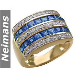 Certified 1.50 ct Ceylon Sapphire & Diamond Ring 14kt