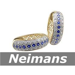 Neimans Certfied .75 ct Gem Sapphire & Diamond Ring 14K