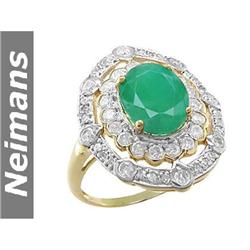 USGL Certified 1.00 ct Blue Zircon & Diamond Ring 14kt