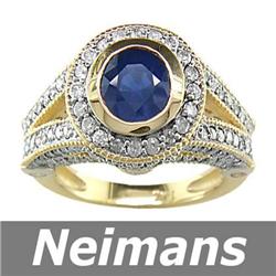 Certified 27.50ct Green Amethyst & Sapphire Pendant 14K