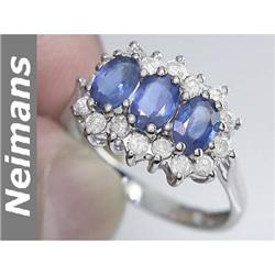 Certified 1.75 ct Tanzanite & Diamond Earrings 14k Gold