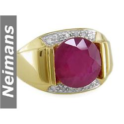 Gem Certified 2.75 ct Sapphire & Diamond Ring 14kt Gold