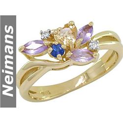 Certified 6.75ct Orange Sapphire & Diamond Bracelet 14K