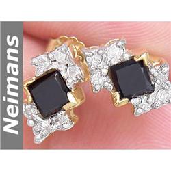 Certified 1.25 ct Black & White Diamond Stud Earrings