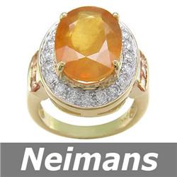 Mens 10.75 ct Sapphire & VS Diamond Gents Ring 14K Gold