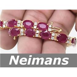 Neimans Certified 7.75 ct Sapphire Bracelet 14kt Gold