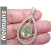 Image 1 : USGL Certified .25 ct Green Sapphire Pendant 14kt Gold