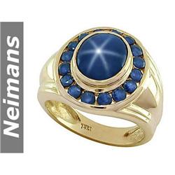 Certified 39.25 ct Star Sapphire & Diamond Bracelet 14k